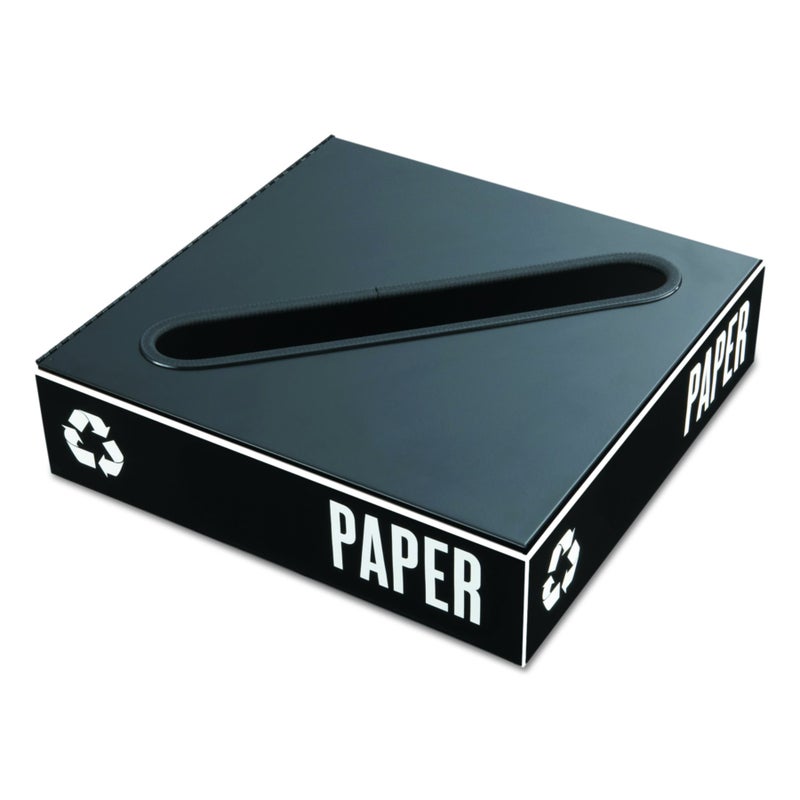 Safco 2987BL Public Square Recycling Receptacle Lid, Slot Cutout for Newspaper and Paper (Base Sold Separately), Black - Image 2